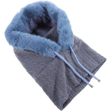Berretto foderato in pile, sciarpa multifunzionale con teschio, passamontagna per l'inverno, colore azzurro cielo.