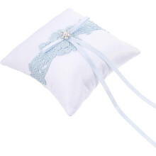 Coussin d'alliances portable en dentelle avec nœud papillon, doux au toucher, léger et au design délicat