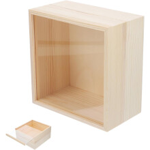 Aufbewahrungsbox aus Holz, Acryl-Verpackungsbox mit Deckel, robust, praktisch zum Aufbewahren und Transportieren, Khaki