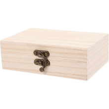 Aufbewahrungsbox im minimalistischen Design, rechteckig, aus Holz, mit sicherem Verriegelungsmechanismus am Boden