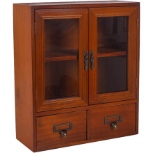 Meuble de rangement vintage à plusieurs tiroirs avec finition antique, accès facile et grand espace de rangement