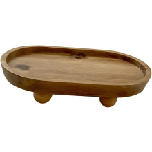 Plateau de service ovale en bois, plateau de présentation multifonctionnel pour aromathérapie, organisateur d'accessoires divers