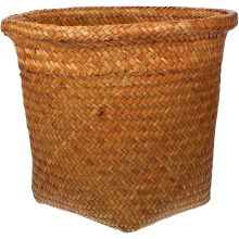 Panier de rangement tressé en rotin de qualité supérieure, style naturel, facile à nettoyer et peu encombrant.