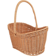 Panier à goûter, panier à œufs, panier en rotin synthétique aux belles lignes tressées. Voir le contenu pour les pique-niques en famille.