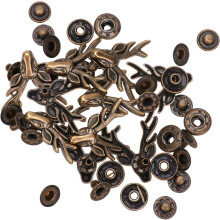 10 Sets Retro Deer Shape Zinc Alloy Fasteners Clasp Button Buckle Set for Wallet and Costume