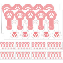 1000 étiquettes autocollantes rectangulaires longues en forme de patte de chat pour boîtes à gâteaux et pâtisseries.