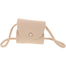 Handgestrickte Strohtasche für Damen mit Reißverschluss, ideal für Reisen und Picknicks