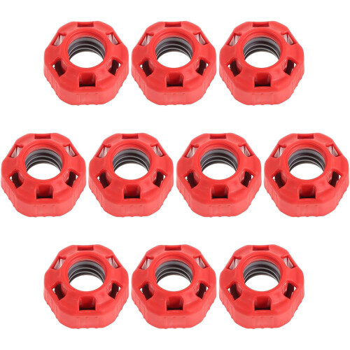 10 sets rode halterklemmen met veervergrendeling en spinlock-moer