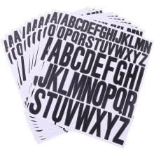 Wasserfeste, ölbeständige schwarze Alphabet-Aufkleber aus PVC, selbstklebende Buchstabenaufkleber, 10 Blatt, 2,5 + 5 cm