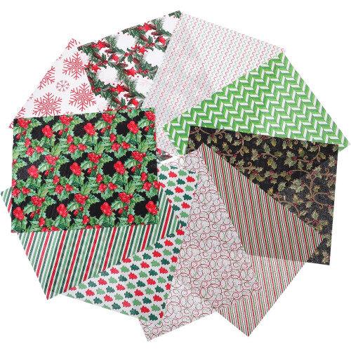 10 folhas estilo de Natal tecido Patchwork tecido de costura para DIY arte tecido de Natal cabeça