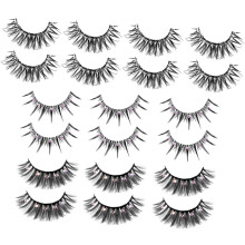 10 Paar natürlich wirkende, diamantförmige künstliche Wimpern, feine Wimpern für Damen, Wimpernverlängerungszubehör