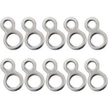 Connecteurs fendus pour la pêche, lot de 10, en acier inoxydable robuste à double trou.