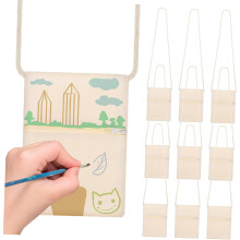 10 Stück Kinder-Umhängetaschen, 17 x 13 cm, aus Vliesstoff, einfarbig, mit Reißverschluss, Handytaschen, unbedruckte Basteltaschen