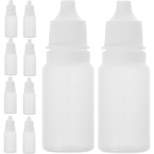 Lot de 10 flacons compte-gouttes blancs souples de 10 ml pour collyres et médicaments liquides