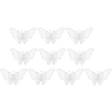 10 pezzi di applicazioni ricamate a forma di farfalla in organza bianca, accessori per cucito e artigianato