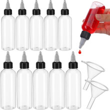 Set mit 12 Quetschflaschen für präzises Dosieren von Soßen (148 ml) mit spitzen Düsen und Trichtern