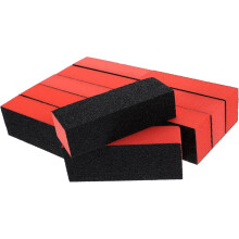 10 bloques pulidores de esponja negra para uñas, limas de manicura elásticas de algodón de 3 lados.