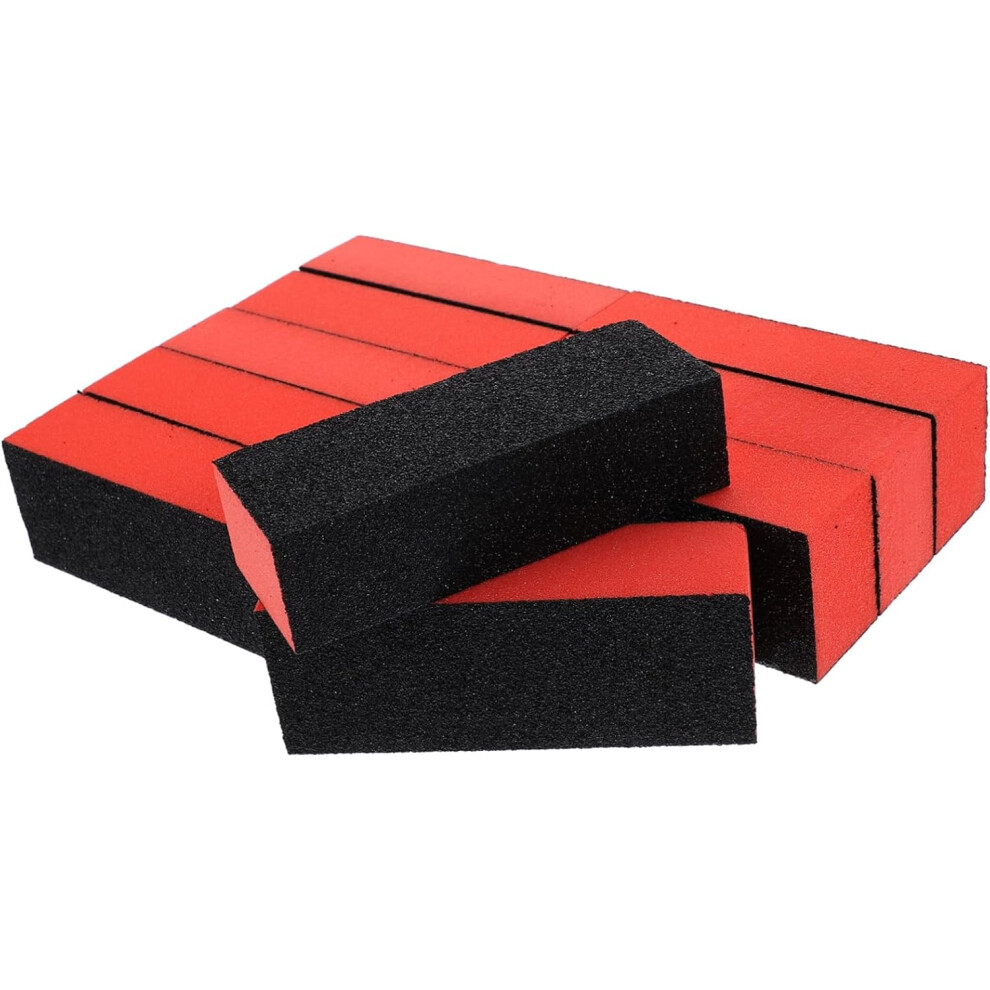 Hkhbjs Black 10Pcs Nail Polishing Sponge Buffer Blocks 3-Sided Elastic Cotton Manicure Files