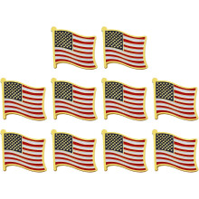 10 ks vlasteneckých smaltovaných kovových odznakov s vlajkou USA pre oslavy veteránov