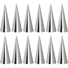 10 moules en acier inoxydable pour cornets à crème, rouleaux de pâtisserie, forme conique et spirale, compatibles lave-vaisselle.