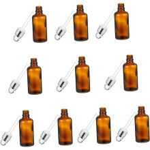 10 ks sklenených fliaš s kvapkadlom na esenciálny olej, nepriepustných cestovných parfumových fliaš pre aromaterapeutické DIY projekty