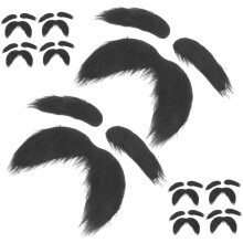 10 sets accessoires voor een oudemannenkostuum: nepbaard en wenkbrauwen, realistische neppe gezichtsbeharing.