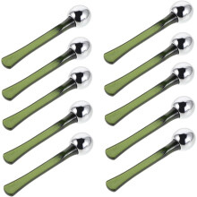 10 Stück Metall-Augenroller-Massagestäbchen für Augencreme und Make-up, zur Reduzierung von Schwellungen und Falten im Gesicht