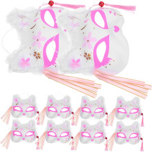 10 japanische Fuchs-Cosplay-Masken, Halbgesichtsmasken, leichtes und atmungsaktives Design