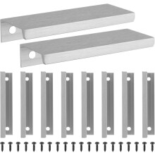 10 verdeckte Schubladengriffe für Möbel und Küchenschränke, Aluminiumlegierung mit polierter Oberfläche