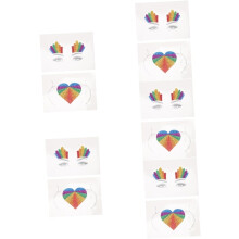 10 ks dúhových nálepiek na tvár Pride, nálepky na telo na Deň hrdosti, darčeky na párty, festivalové doplnky, trblietavý dizajn