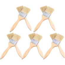 10er-Pack Pinsel mit Holzgriff und Naturborsten, weiche gelbe Borsten, auch als Kochpinsel geeignet