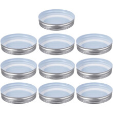 10 Stück wiederverwendbare Einmachdeckel aus silberfarbenem Eisen mit dichtem Verschluss, leicht und robust