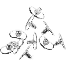 10 pezzi di chiusure per orecchini in metallo argentato per orecchini pesanti con supporto in silicone placcato rame