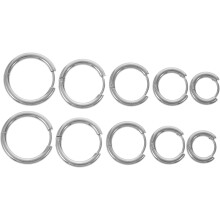 10 Stück Creolen für Knorpelpiercings, Edelstahl, für Damen und Herren, abgerundetes Design