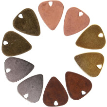 10 piezas de púas de metal para guitarra eléctrica, púas para guitarra acústica y ukelele, accesorio para dedos.
