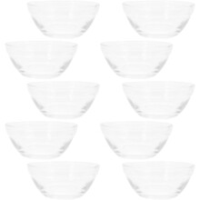 10 stapelbare Dessertschalen aus Glas, auch als Eiscreme-Topping-Schälchen geeignet, 3,5 Zoll Durchmesser, rund
