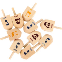 10 Stück Holzdreidel für Chanukka-Kreisel, kreatives Mini-Holzspielzeug