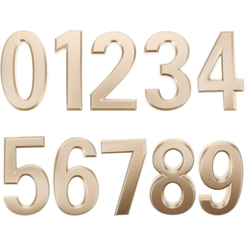 10Pcs Abs House Numbers Outside Modern Big Numbers Sleek Gold Finish Easy Installation Enhanced Visibility 5455468319983