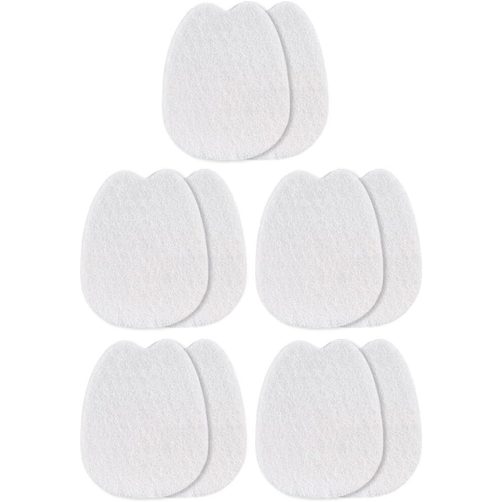 Hkhbjs White 10Pcs Felt Metatarsal Foot Cushions Thin Forefoot Pads Ball Of Foot Support Insoles Anti-Friction Inserts