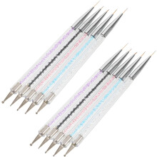 10 doppelseitige Nagelpinsel mit feiner Spitze für Liner-Malerei und Punktiertechniken – ideal für Nagelstudios