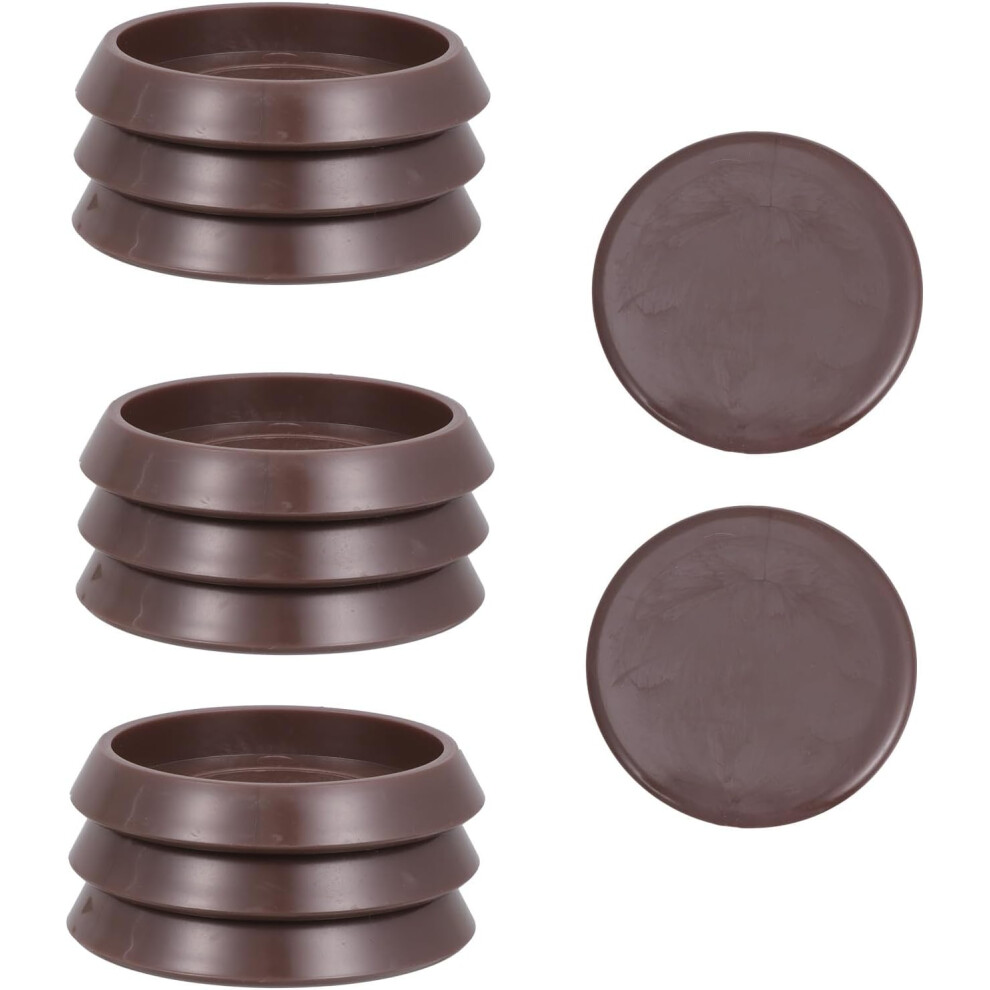 10Pcs Plastic Wheel Caster Cups Furniture Stoppers Anti-Slip Feature And Coffee Colour 5455468290435