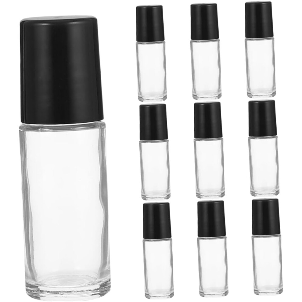 Hkhbjs 10Pcs Massage Roller Bottle Glass Essential Oil Bottles Large Rolling Ball