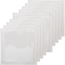 10 wiederverwendbare PVC-Klebeetikettentaschen für Bibliotheken, 10,5 x 10,5 cm, weiche Kunststoff-Kartenhalter