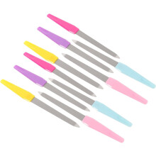 10 limas de uñas de doble cara para manicura, lima pulidora de uñas, tiras suavizantes, construcción de acero inoxidable.