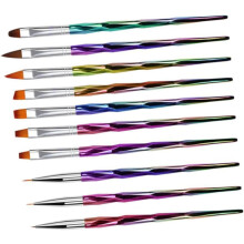 10 stk. galvaniserte neglekunstbørster delikate manikyr UV-gelpenner for neglekunst for profesjonell og hjemmebruk