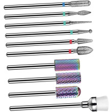 10 piezas de amoladoras eléctricas para manicura profesional, brocas para decoración de uñas, cabezales de pulido para manicura.