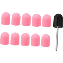 10 tapas para lijar uñas, cabezales de pulido y limado para manicura, herramientas de arte para el cuidado de las uñas.