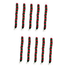 10 mini bufandas DIY de punto para muñecas con bolas de pelo, ideales para decorar botellas navideñas. Bufanda decorativa para muñecos de nieve.