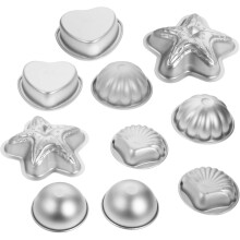 10 moules à boules de bain argentées en alliage d'aluminium, moules pour loisirs créatifs, surface lisse et polie.
