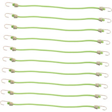 10 Stück elastische Gepäckgurte mit Metallhaken, Mini-Bungee-Seile